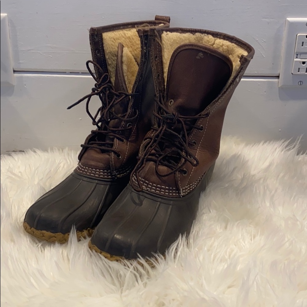 Men’s LL Bean Sherpa Lined Bean Boots Size 8